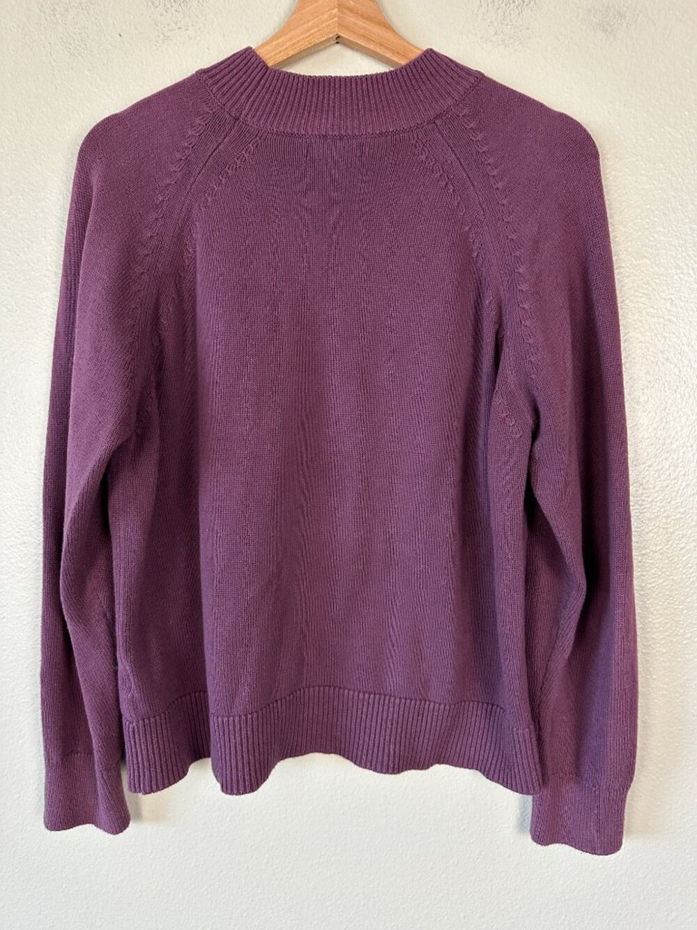 Quince Organic Cotton Mockneck Sweater Women’s Large Purple Pullover - Picture 4 of 4
